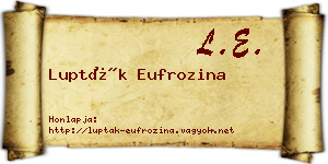 Lupták Eufrozina névjegykártya